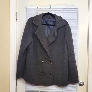 Grey Teddy coat XL